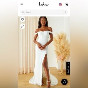 Lulus 1x white strapless wedding or rehersal dress